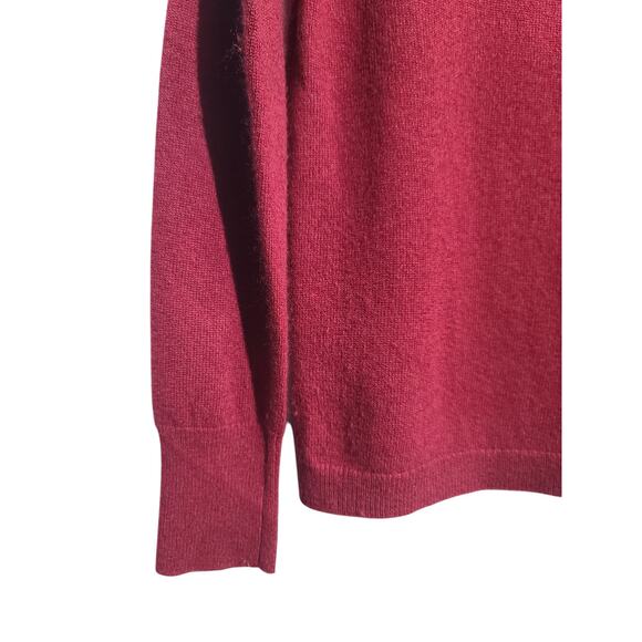 J.Crew 100% Cashmere Relaxed Crewneck Sweater Maroon Red Small GUC - Picture 3 of 5